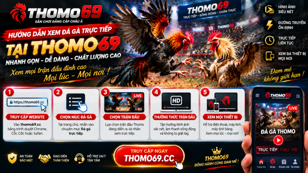 Hướng dẫn xem đá gà trực tiếp Thomo69 - thomo69 trang chủ 2 2