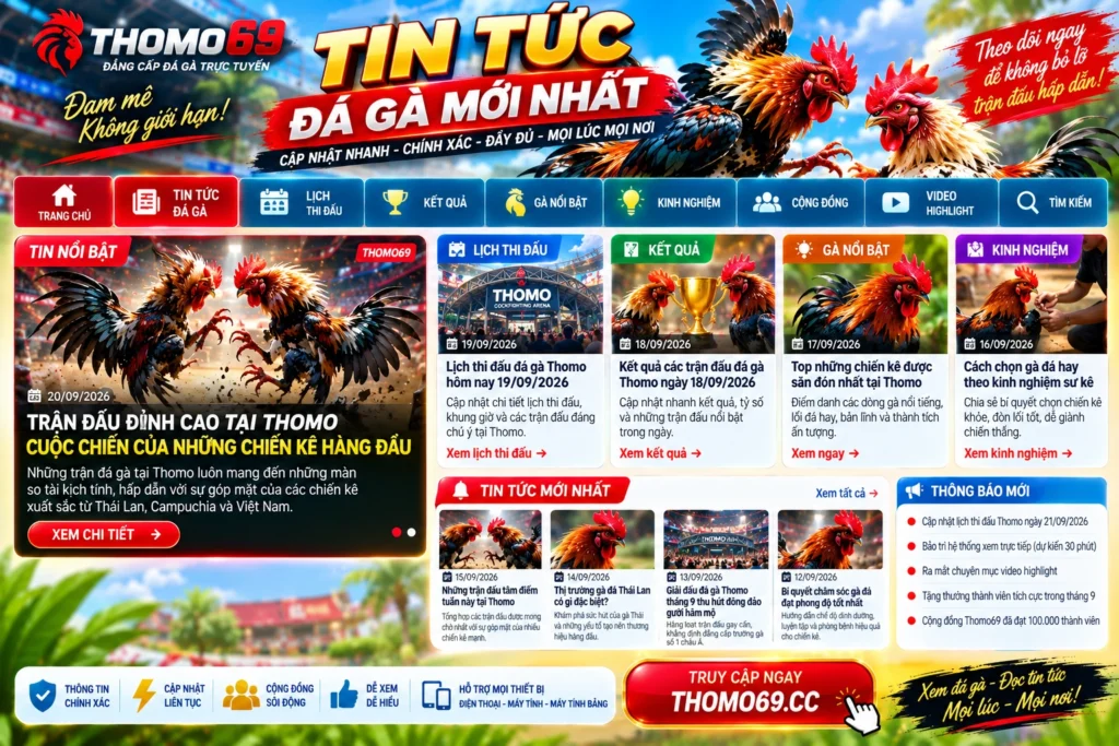 Tin tức mới nhất hot nhât đá gà thomo 2 2 2