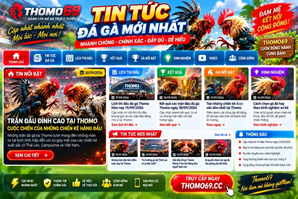 Tin tức mới nhất hot nhât đá gà thomo 3 3 2